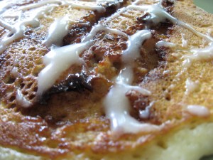 Cinnamon Roll Pancake with Cream Cheese Glaze