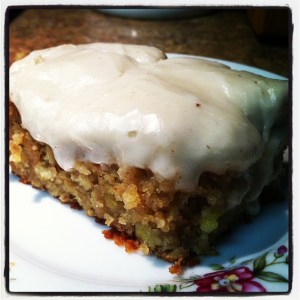 Banana Bread Bars with Brown Butter Frosting.